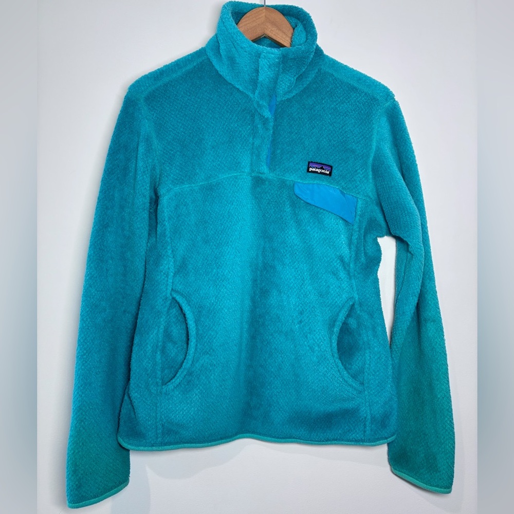 Patagonia Snap-T Teal Green Polartec Thermal Pro Fleece Pullover Size Medium